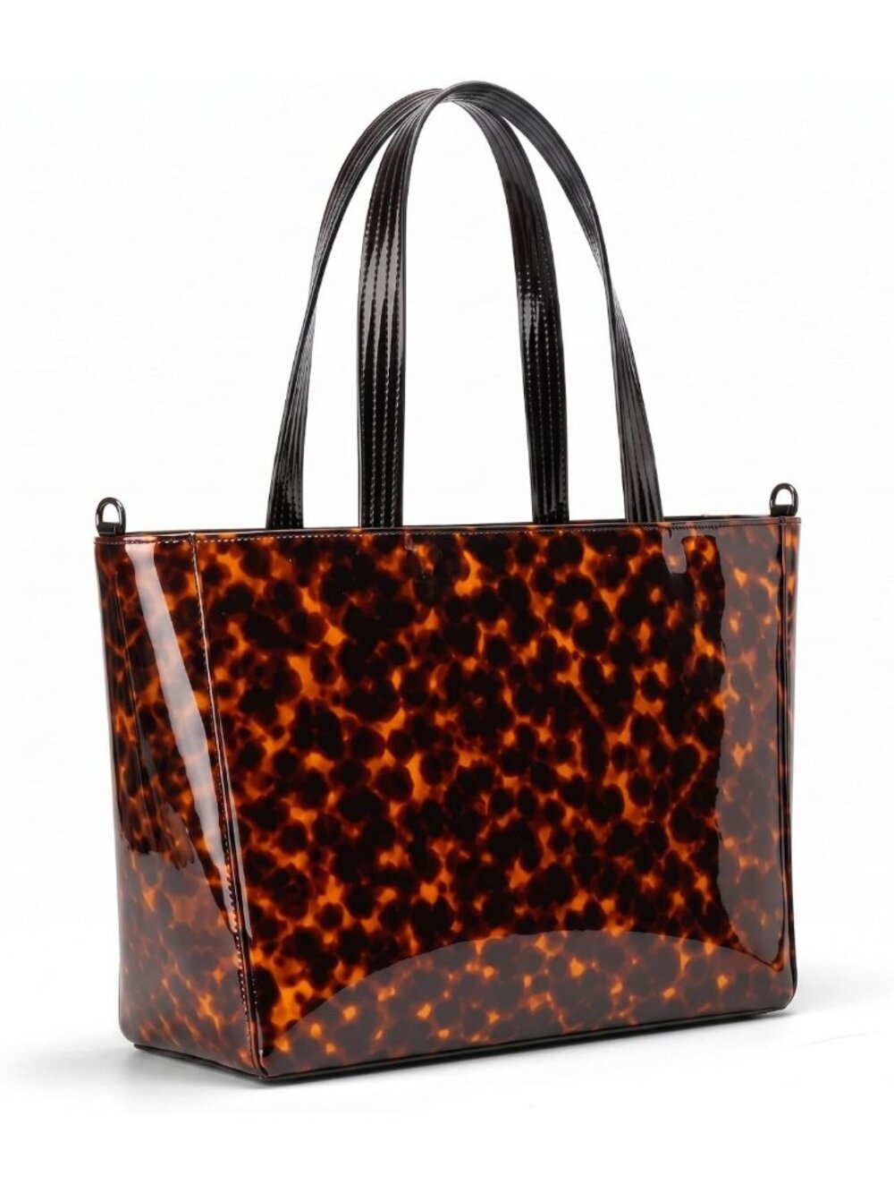 Stylish Tortoiseshell Tote Bag for Women, Zip Closure Shoulder Handbag